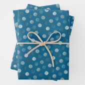Niedlich Blue Polka Dots Modernes & elegantes Weih Geschenkpapier Set (Beispiel)