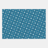 Niedlich Blue Polka Dots Modernes & elegantes Weih Geschenkpapier Set (Vorderseite)