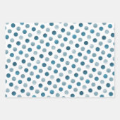 Niedlich Blue Polka Dots Modernes & elegantes Weih Geschenkpapier Set (Vorderseite 3)