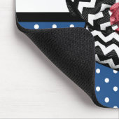 Niedlich Blue Polka Dots Rote Rose Zickzack Bow un Mousepad (Ecke)