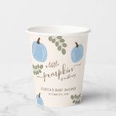 Niedlich Blue Pumpkin Eucalyptus Fall Boy Baby Dus Pappbecher (Rückseite)