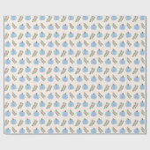 Niedlich Blue Pumpkin Eucalyptus Fall Pattern Geschenkpapier (Flach)