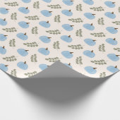 Niedlich Blue Pumpkin Eucalyptus Fall Pattern Geschenkpapier (Ecke)
