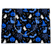Niedlich Blue Pumpkin Ghost Halloween-Muster Große Geschenktüte (Vorderseite)