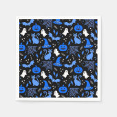 Niedlich Blue Pumpkin Ghost Halloween-Muster Serviette (Vorderseite)