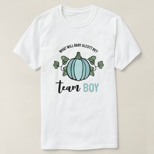 Niedlich Blue Pumpkin Team Boy Gender Reveal T-Shirt (Design vorne)