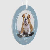 Niedlich Blue Puppy 1. Foto für Weihnachtshunde Ornament (Vorderseite)