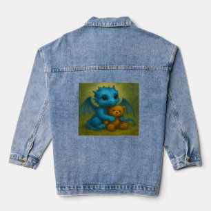 Niedlich Blue Puppy Mit Augen Baby Dragon mit Tedd Jeansjacke
