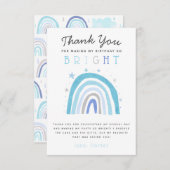 Niedlich Blue Rainbow Boys Geburtstagsparty Dankeskarte (Vorne/Hinten)