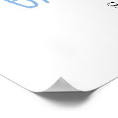 Niedlich Blue Raindrops Baby Dusche Begrüßungszeic Poster (Ecke)