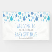 Niedlich Blue Raindrops Baby Sprinkle / Dusche Wil Banner (Horizontal)