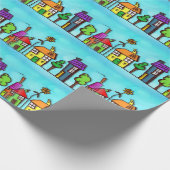 Niedlich Blue Real Anwesen Agent und Haushaltswärm Geschenkpapier (Ecke)