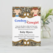 Niedlich Blue-Red-Camouflage-Umfrage zur Geschlech Einladung (Stehend Vorderseite)