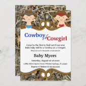 Niedlich Blue-Red-Camouflage-Umfrage zur Geschlech Einladung (Vorne/Hinten)