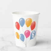 Niedlich Blue Red Colorful Balloons Kind zum Gebur Pappbecher (Rückseite)