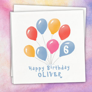 Niedlich Blue Red Colorful Balloons Kind zum Gebur Serviette