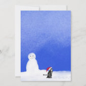 Niedlich Blue Red Penguin Santa Family Weihnachten (Rückseite)