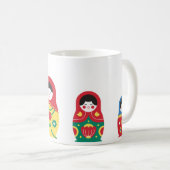 Niedlich Blue Red Yellow Green Russian Doll Kaffeetasse (VorderseiteRechts)