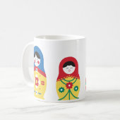 Niedlich Blue Red Yellow Green Russian Doll Kaffeetasse (Vorderseite Links)