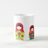 Niedlich Blue Red Yellow Green Russian Doll Kaffeetasse (Mittel)