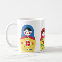 Niedlich Blue Red Yellow Green Russian Doll