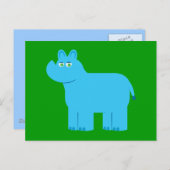 Niedlich Blue Rhino Postkarte (Vorne/Hinten)