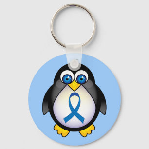 Niedlich Blue Ribbon Penguin Awareness Kechain Schlüsselanhänger