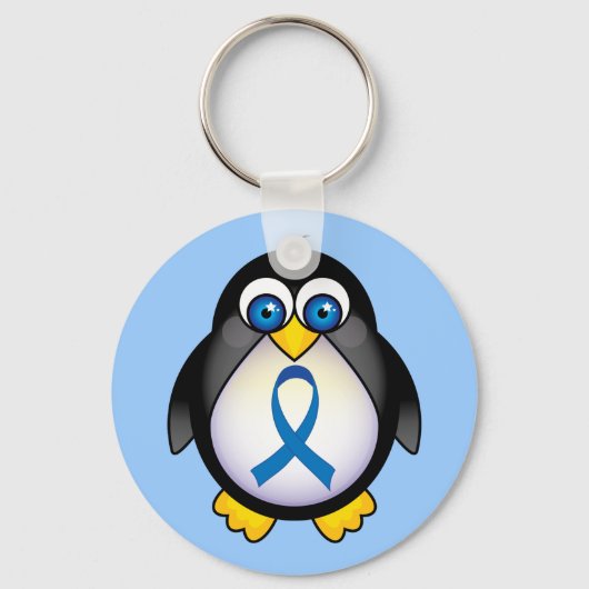 Niedlich Blue Ribbon Penguin Awareness Kechain Schlüsselanhänger (Vorderseite)