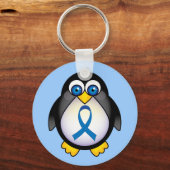 Niedlich Blue Ribbon Penguin Awareness Kechain Schlüsselanhänger (Vorderseite)