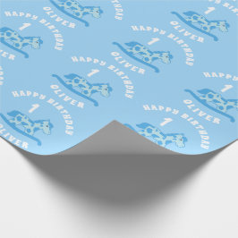 Niedlich Blue Rocking Horse Boy 1. Geburtstag Geschenkpapier