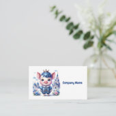 Niedlich Blue Royal Pig Visitenkarte (Stehend Vorderseite)