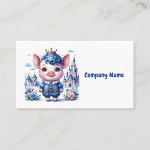 Niedlich Blue Royal Pig Visitenkarte
