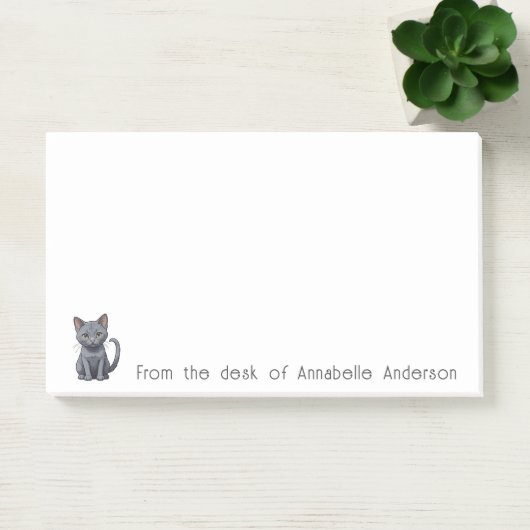 Niedlich Blue Russian Cat Personalize Notes Post-it Klebezettel (Büro)
