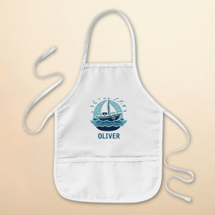 Niedlich Blue Sailboat Kinderschürze