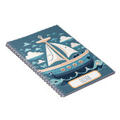 Niedlich Blue Sailboat Notizblock (Rechte Seite)