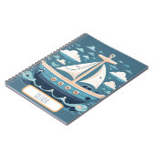 Niedlich Blue Sailboat Notizblock (Linke Seite)