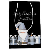 Niedlich Blue Santa Gnome mit Geschenken Mittlere Geschenktüte (Vorderseite)