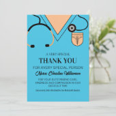 Niedlich Blue Scrubs Nurse Dankeschön Karte (Stehend Vorderseite)