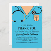 Niedlich Blue Scrubs Nurse Dankeschön Karte (Vorne/Hinten)
