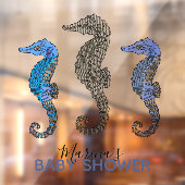 Niedlich Blue Seepferd Funny Nautical Boy Baby Dus Fensteraufkleber (Blatt 2)