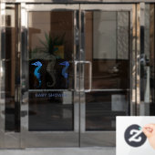 Niedlich Blue Seepferd Funny Nautical Boy Baby Dus Fensteraufkleber (Büro Tür)