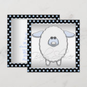 Niedlich Blue Sheep Baby Dusche Einladung (Vorne/Hinten)