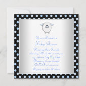 Niedlich Blue Sheep Baby Dusche Einladung (Rückseite)
