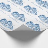 Niedlich Blue Shoes Baby Boy Dusche Packpapier (Ecke)