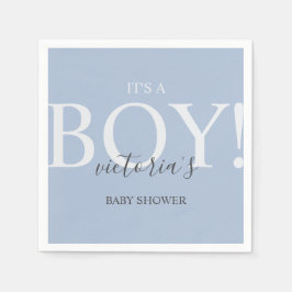 Niedlich Blue Simple Typografy Baby Dusche Napkin Serviette