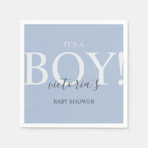Niedlich Blue Simple Typografy Baby Dusche Napkin Serviette