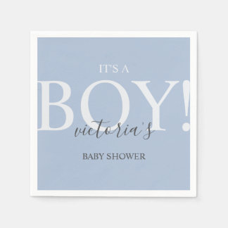 Niedlich Blue Simple Typografy Baby Dusche Napkin Serviette