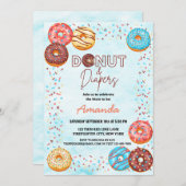 Niedlich Blue Sky Donuts Diapers Babydusche Einladung (Vorne/Hinten)