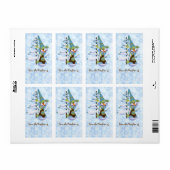 Niedlich Blue Snowman Christmas Kitchen Labels (Vorne)