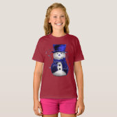 Niedlich Blue Snowman T-Shirt (Vorne ganz)